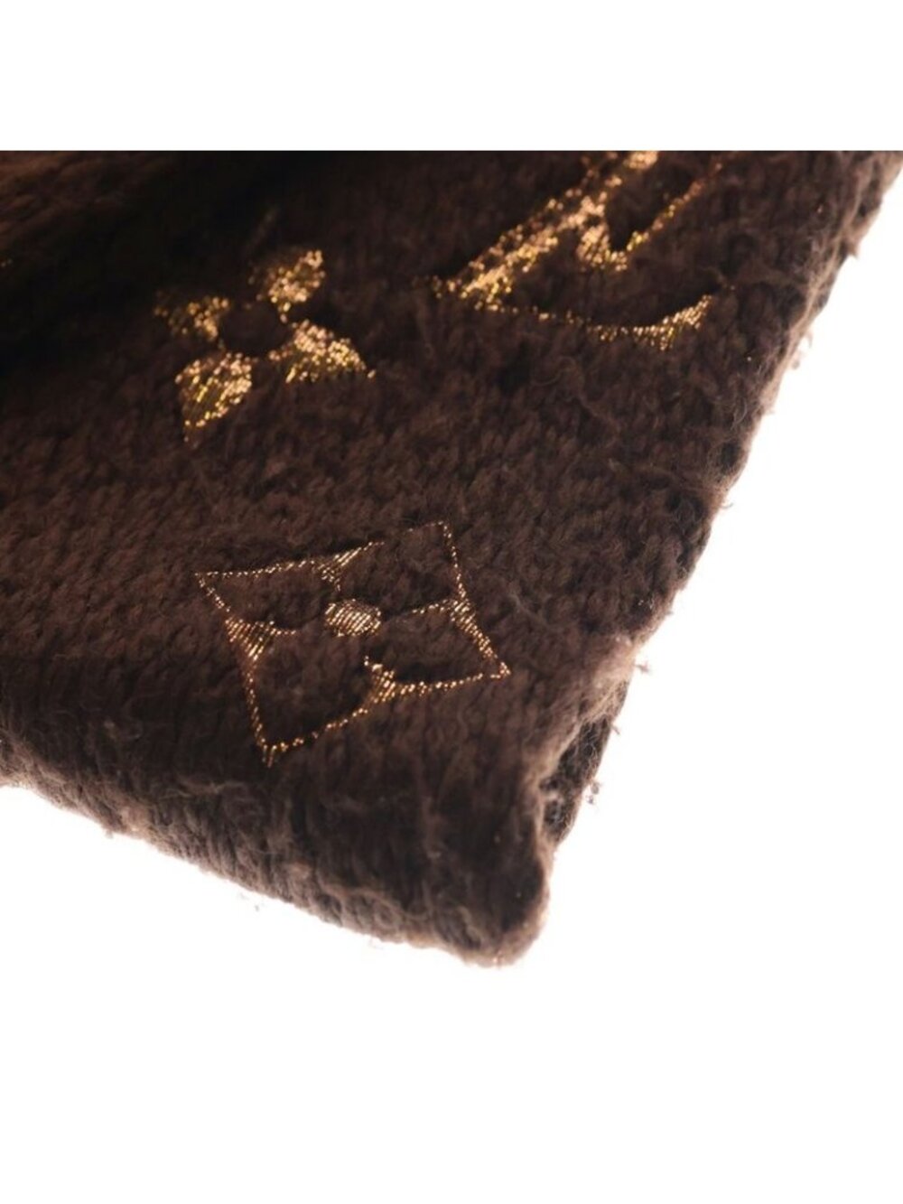 Louis Vuitton Echarpe Logomania Shine Wool Silk Fringe Scarf Brown Is0262 - Picture 6 of 6